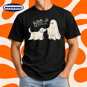 Boo-P Ghost Dog Nose Boop Halloween Animal Lover T-Shirt