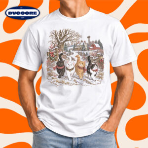 Christmas Cats Winter Farmhouse Xmas Gift T-Shirt
