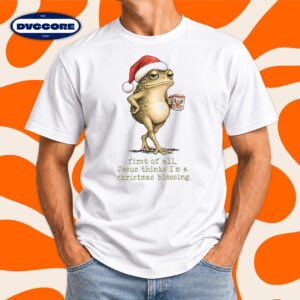 Funny Christian Christmas Jesus Thinks I’m a Christmas Blessing T-Shirt