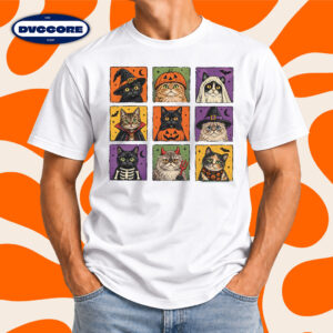Halloween Cat Graphic Spooky Kitty T-Shirt