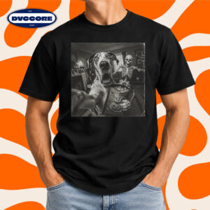Halloween Great Dane Scary Skeleton Dog T-Shirt
