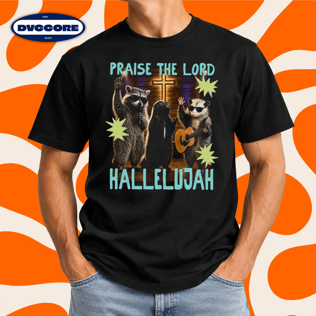 Raccoon Skunk Opossum Christian Praise the Lord Hallelujah T-Shirt