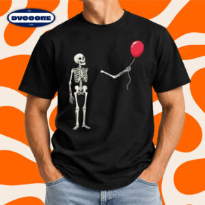 Skeleton Lost Balloon Funny Halloween T-Shirt