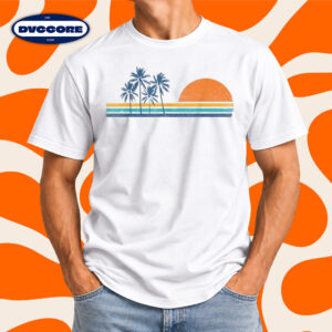 Sunset Palm Trees Tropical Beach Summer T-Shirt