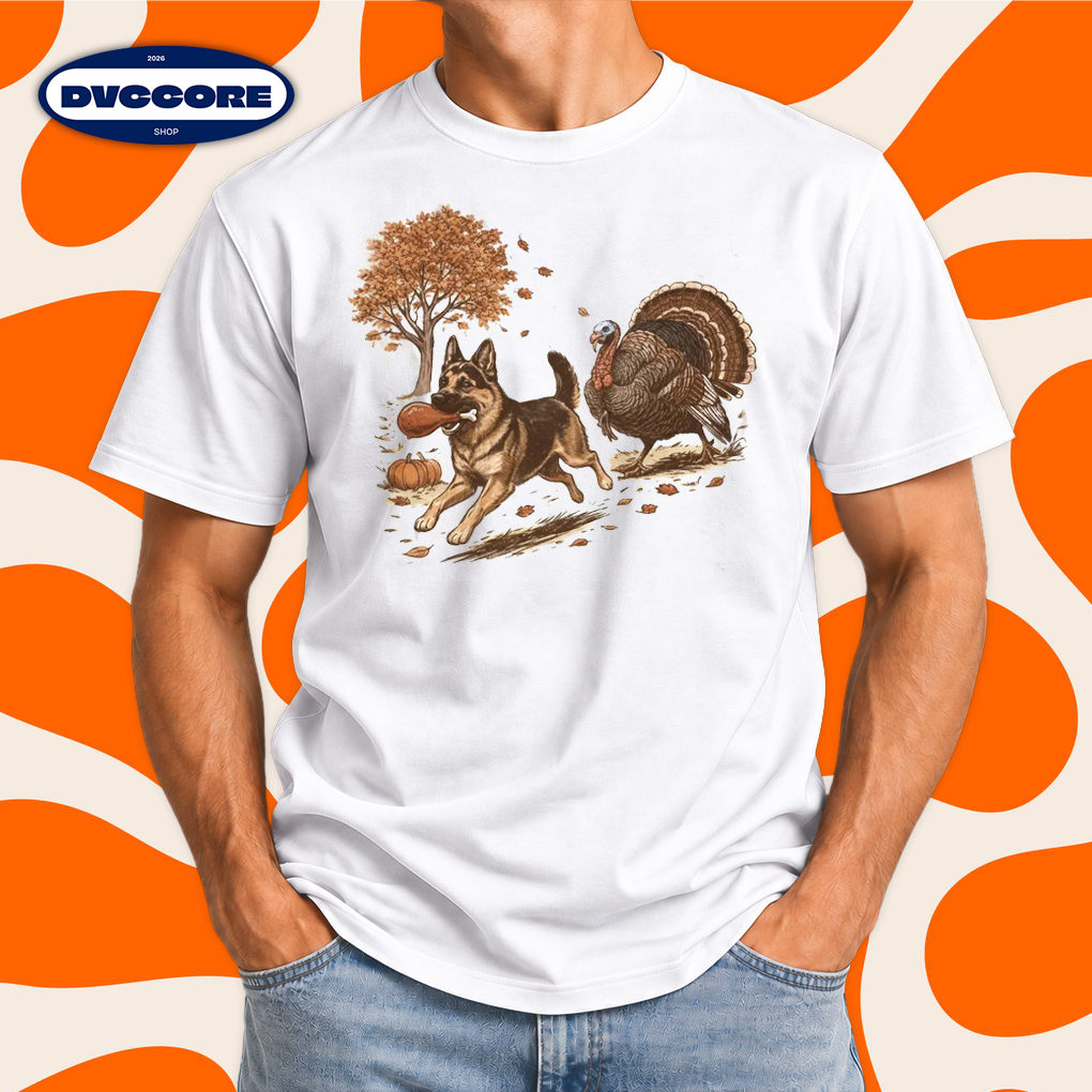 Thanksgiving German Dog Turkey Cute Fall T-Shirt